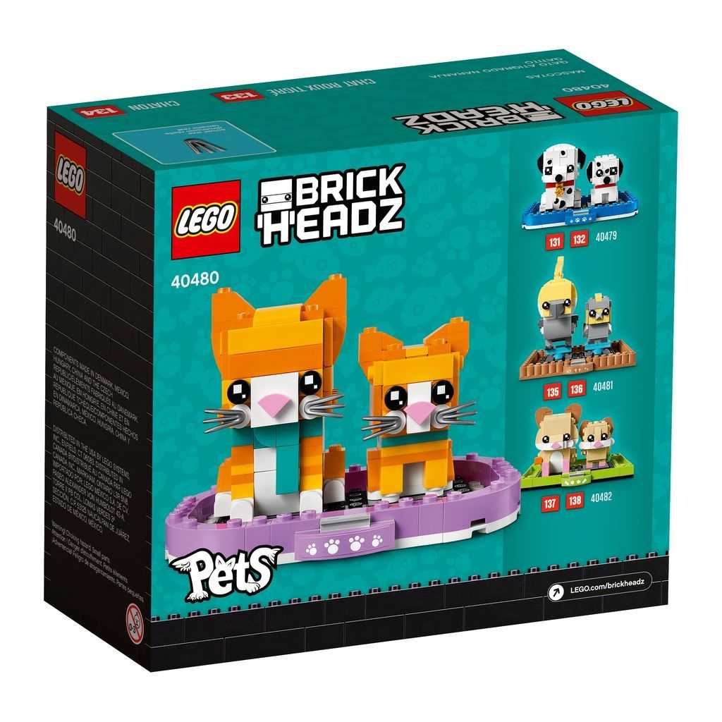 BrickHeadz Lego Gato naranja Edades 8+ # 40480 Artículo 269 Piezas | PKL-608394