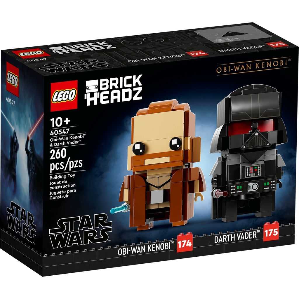 BrickHeadz Lego Obi-Wan Kenobi y Darth Vader Edades 10+ # 40547 Artículo 260 Piezas | IPF-609412