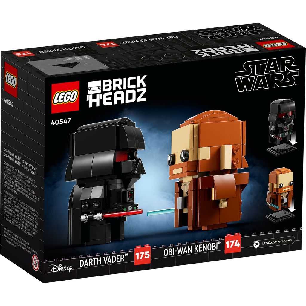 BrickHeadz Lego Obi-Wan Kenobi y Darth Vader Edades 10+ # 40547 Artículo 260 Piezas | IPF-609412