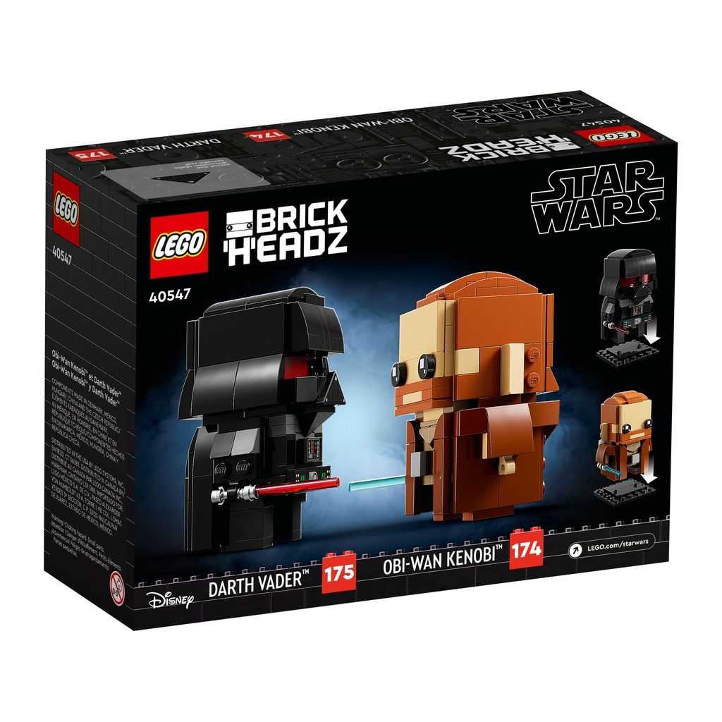 BrickHeadz Lego Obi-Wan Kenobi y Darth Vader Edades 10+ # 40547 Artículo 260 Piezas | JBO-180572