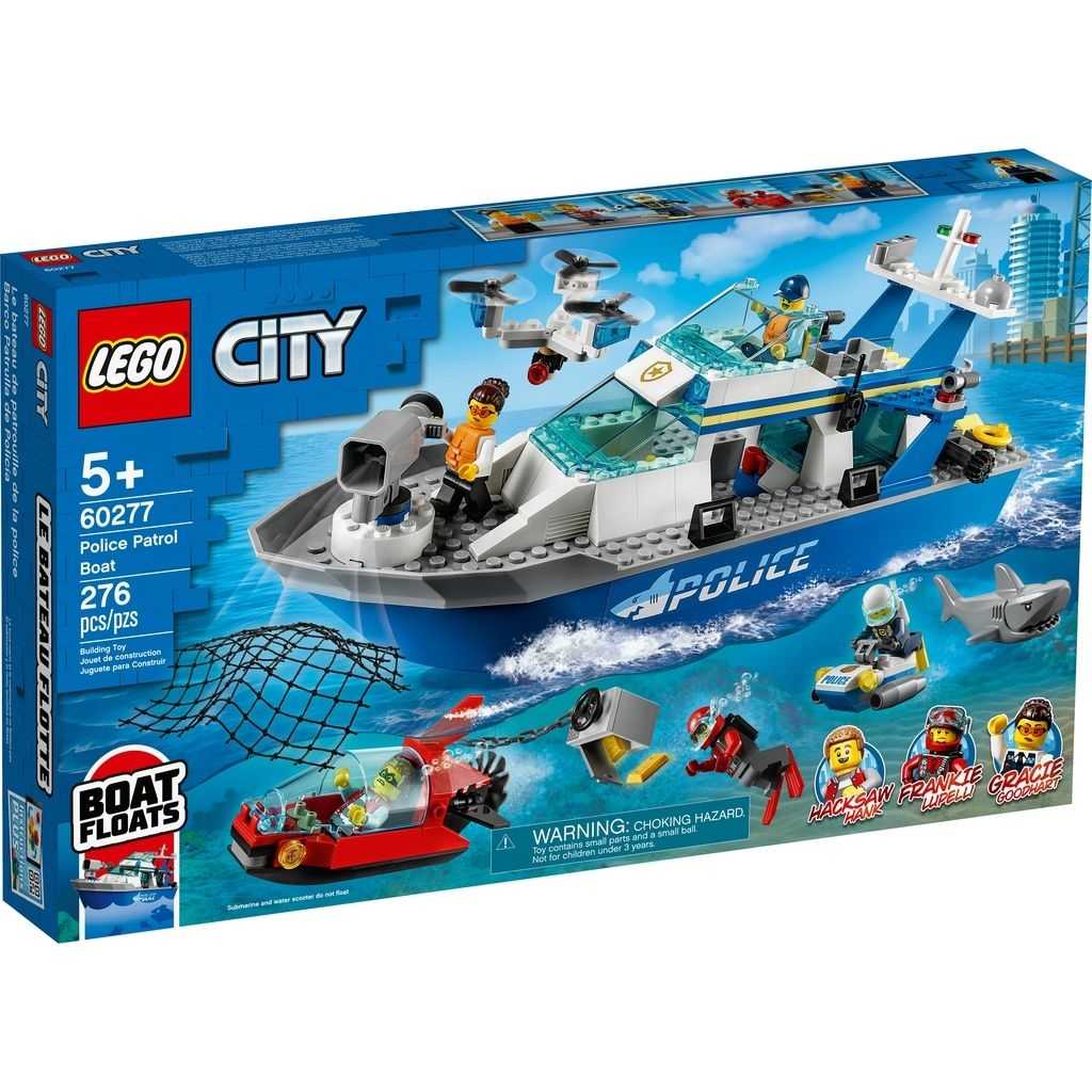 City Lego Barco Patrulla de Policía Edades 5+ # 60277 Artículo 276 Piezas | GNY-075136