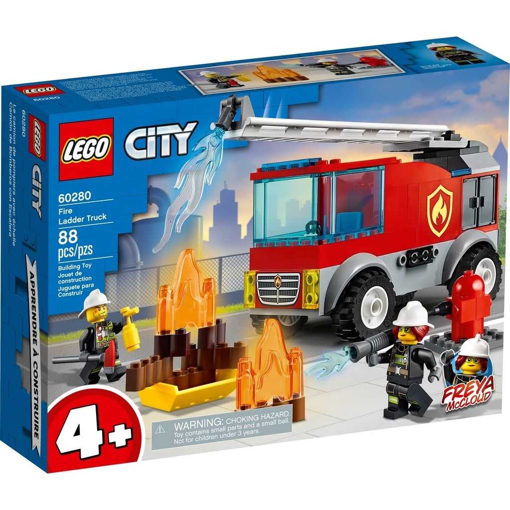 City Lego Camión de Bomberos con Escalera Edades 4+ # 60280 Artículo 88 Piezas | QBC-594136