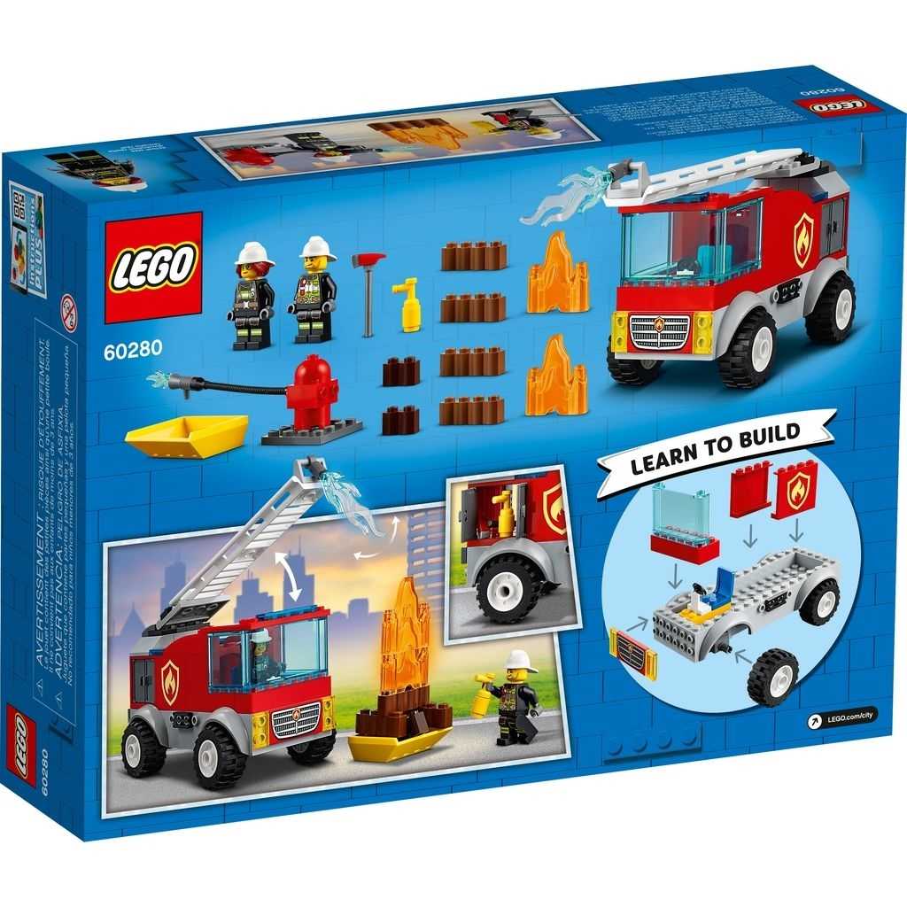 City Lego Camión de Bomberos con Escalera Edades 4+ # 60280 Artículo 88 Piezas | QBC-594136