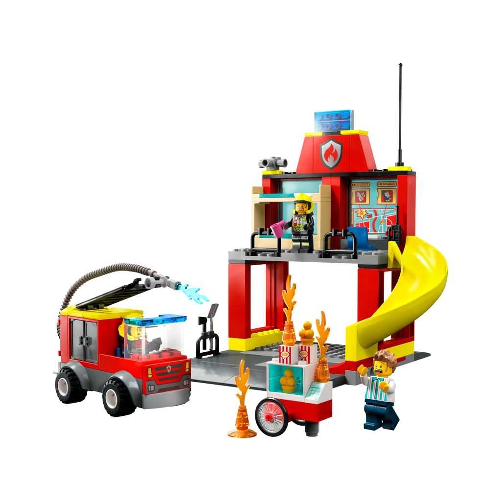 City Lego Parque de Bomberos y Camión de Bomberos Edades 4+ # 60375 Artículo 153 Piezas | CIX-973058