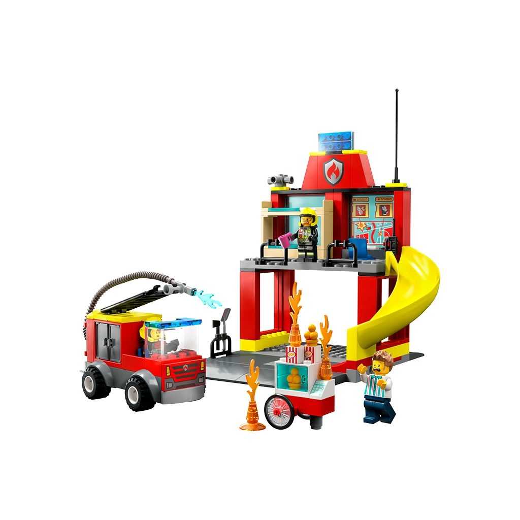 City Lego Parque de Bomberos y Camión de Bomberos Edades 4+ # 60375 Artículo 153 Piezas | CIX-973058