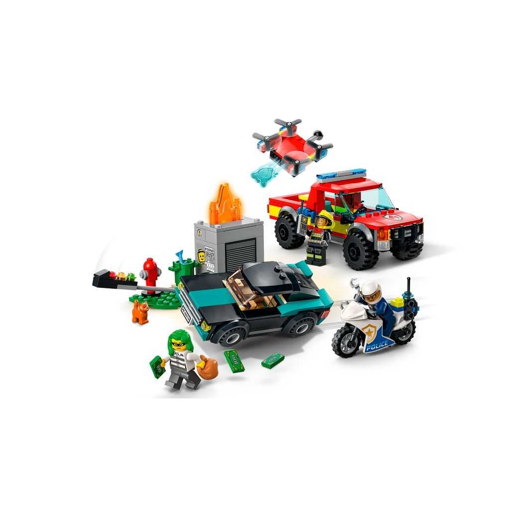 City Lego Rescate de Bomberos y Persecución Policial Edades 5+ # 60319 Artículo 295 Piezas | NIG-254793