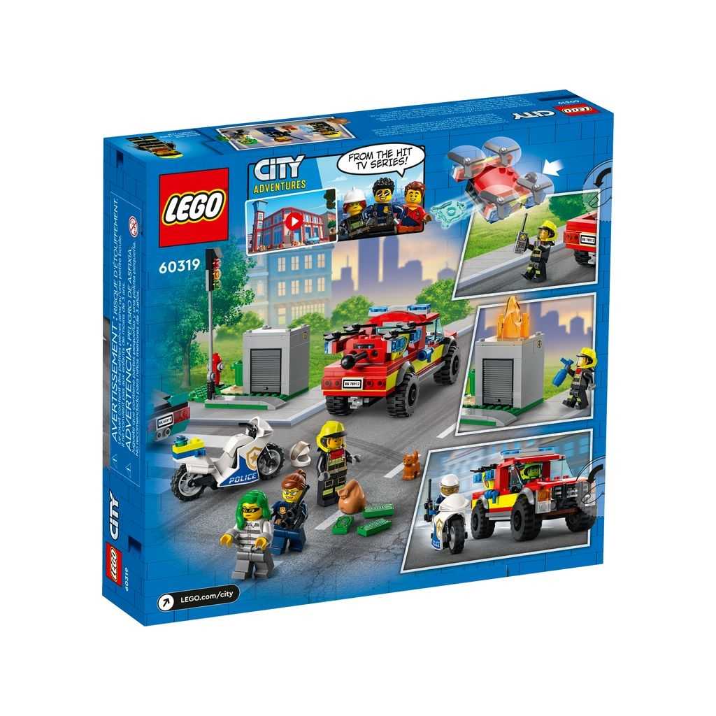 City Lego Rescate de Bomberos y Persecución Policial Edades 5+ # 60319 Artículo 295 Piezas | NIG-254793