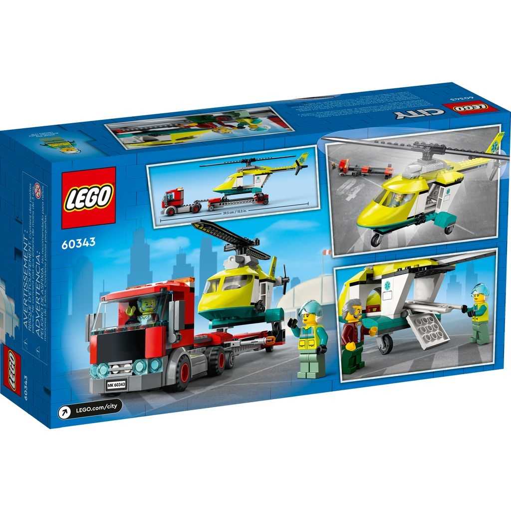 City Lego Transporte del Helicóptero de Rescate Edades 5+ # 60343 Artículo 215 Piezas | GXA-891532