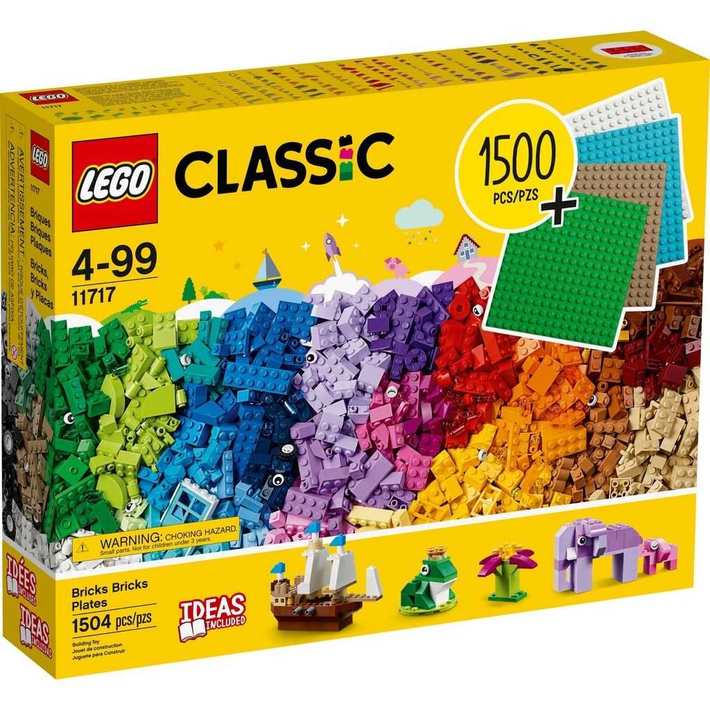 Classic Lego Ladrillos, Ladrillos y Placas Edades 4-99 # 11717 Artículo 1504 Piezas | PBT-613054