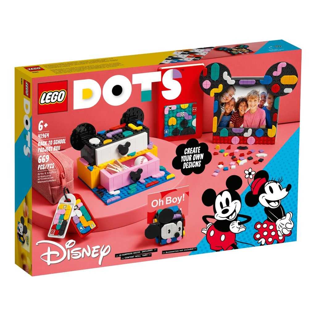 DOTS Lego Mickey Mouse y Minnie Mouse: Caja de Proyectos de Vuelta al Cole Edades 6+ # 41964 Artículo 669 Piezas | QKG-704562