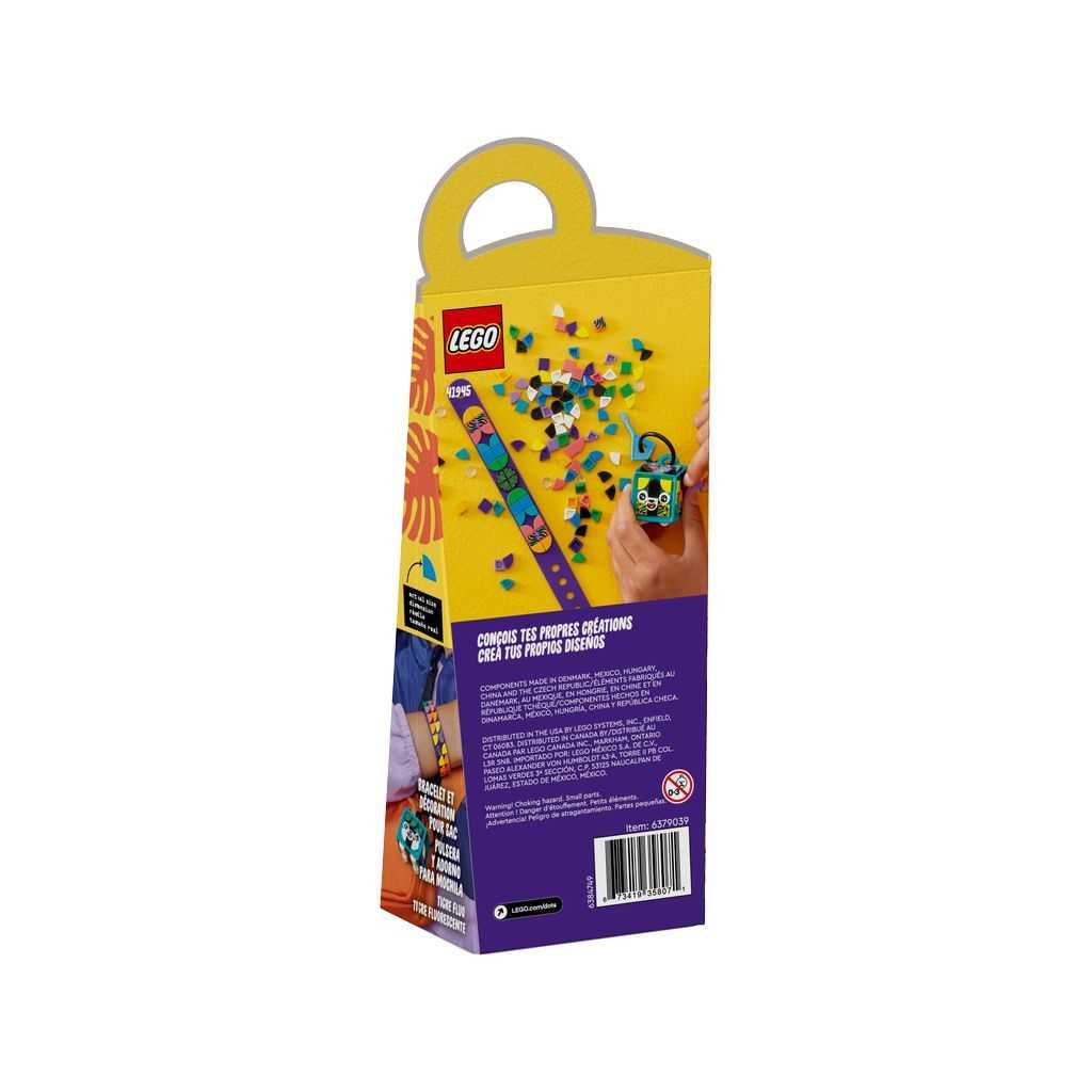 DOTS Lego Pulsera y Adorno para Mochila Tigre Fluorescente Edades 6+ # 41945 Artículo 188 Piezas Morado | XIR-928405