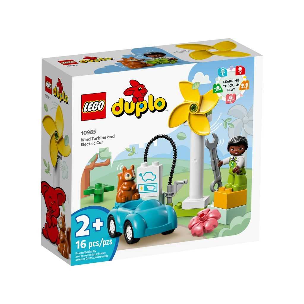 DUPLO Lego Aerogenerador y Coche Eléctrico Edades 2+ # 10985 Artículo 16 Piezas | YMA-093761