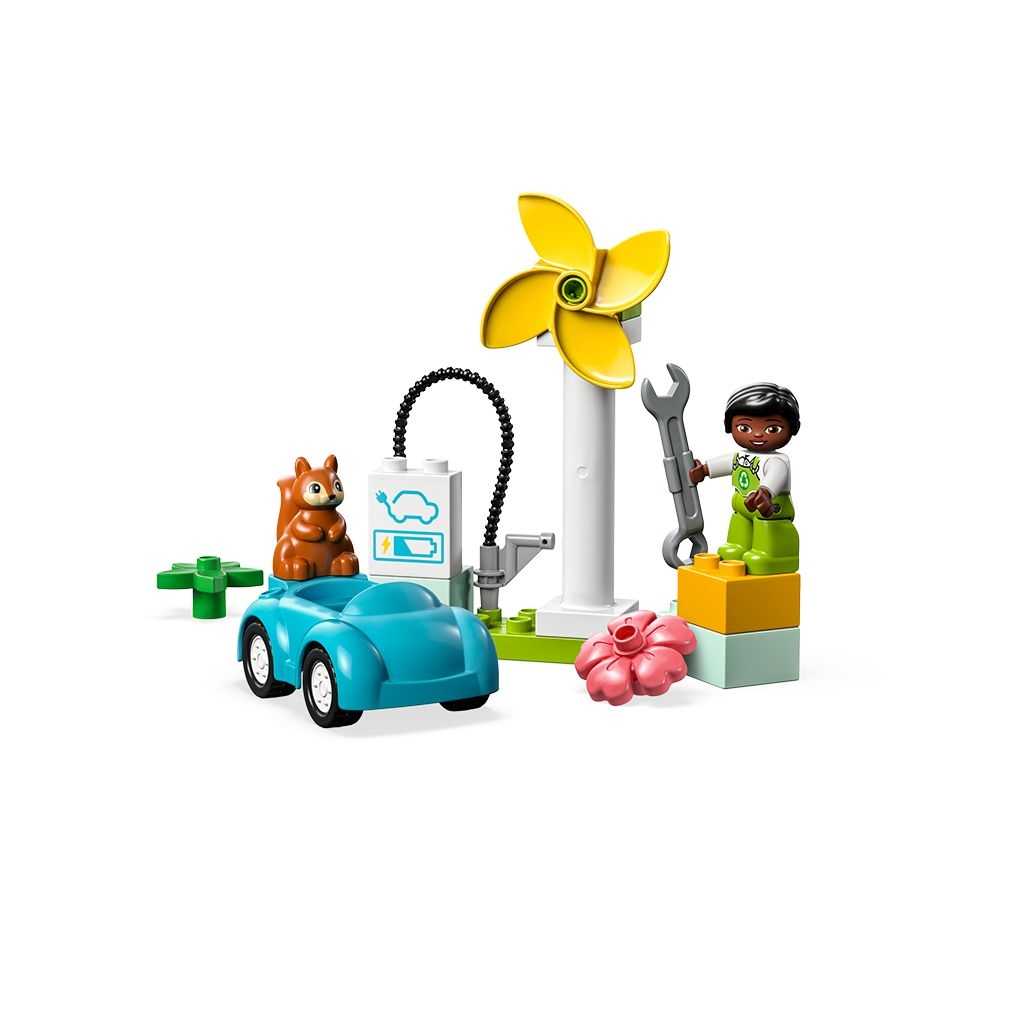 DUPLO Lego Aerogenerador y Coche Eléctrico Edades 2+ # 10985 Artículo 16 Piezas | YMA-093761