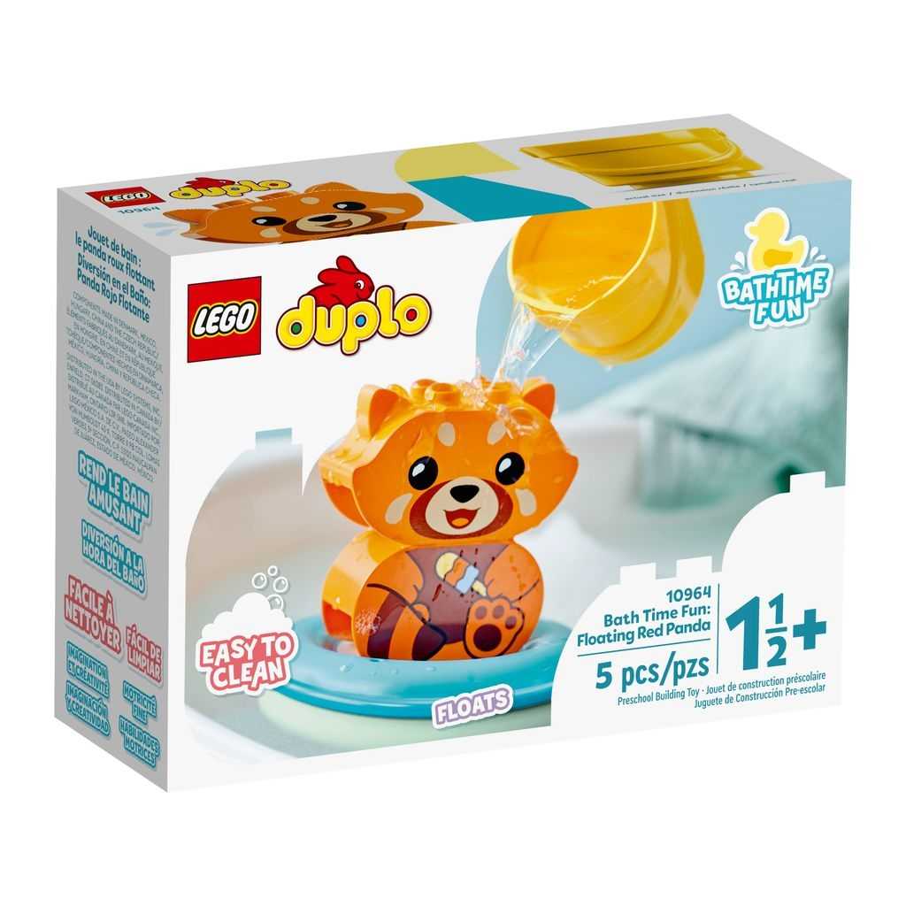 DUPLO Lego Diversión en el Baño: Panda Rojo Flotante Edades 1½+ # 10964 Artículo 5 Piezas | TAN-659873