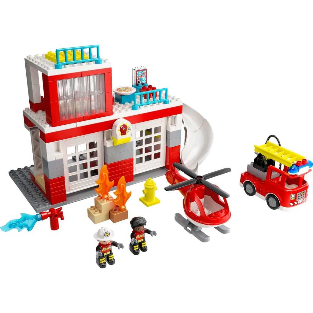 DUPLO Lego Parque de Bomberos y Helicóptero Edades 2+ # 10970 Artículo 117 Piezas | QSI-730689