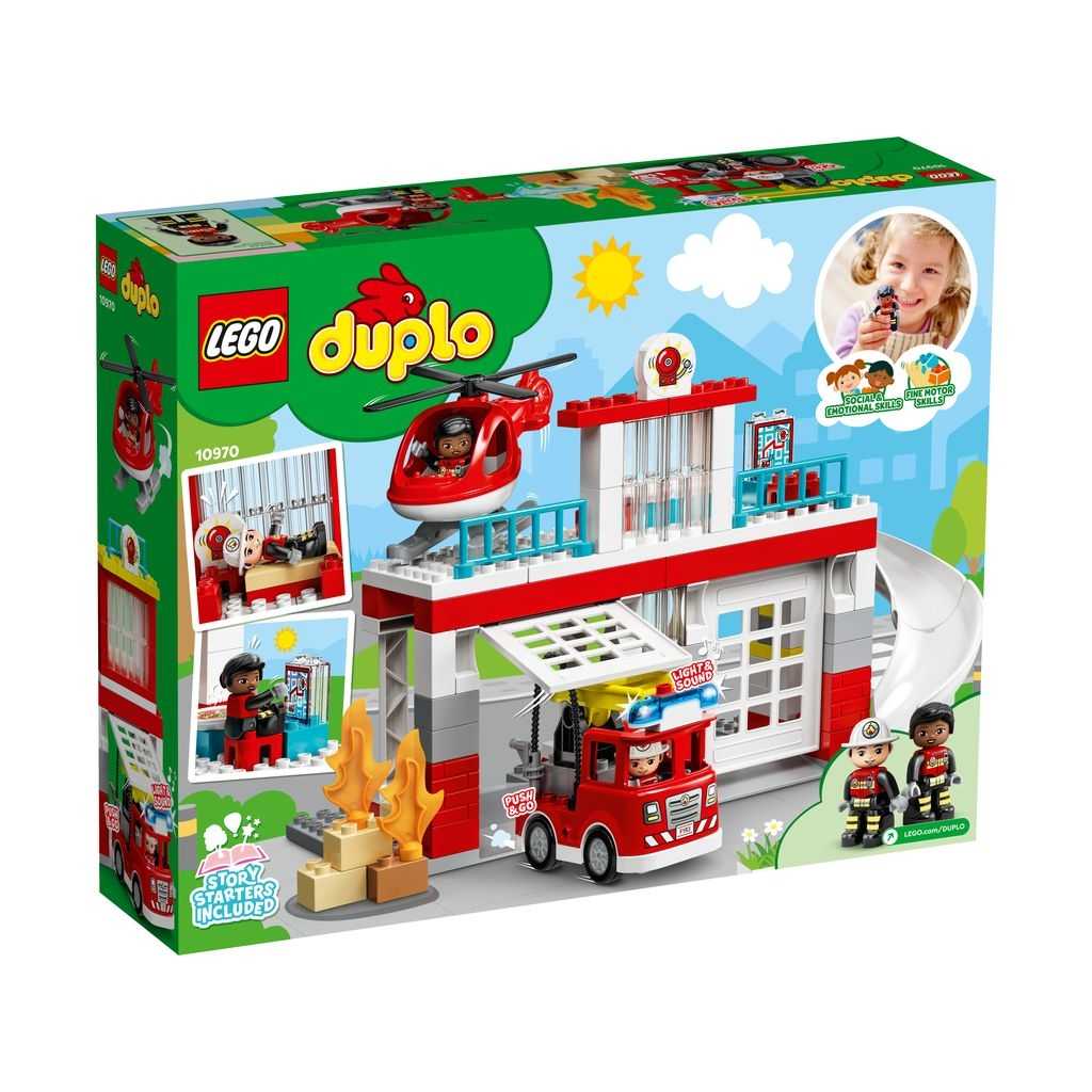 DUPLO Lego Parque de Bomberos y Helicóptero Edades 2+ # 10970 Artículo 117 Piezas | QSI-730689