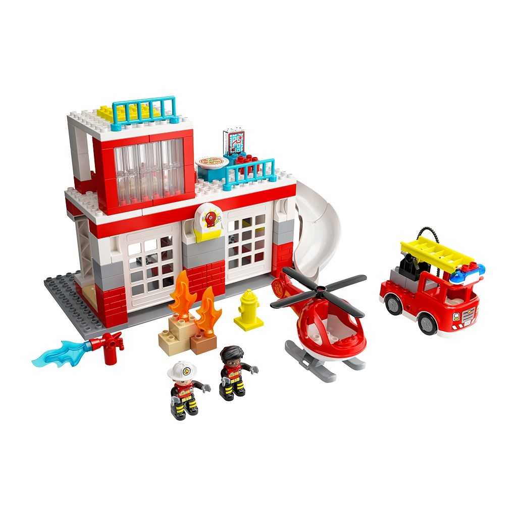 DUPLO Lego Parque de Bomberos y Helicóptero Edades 2+ # 10970 Artículo 117 Piezas | QSI-730689