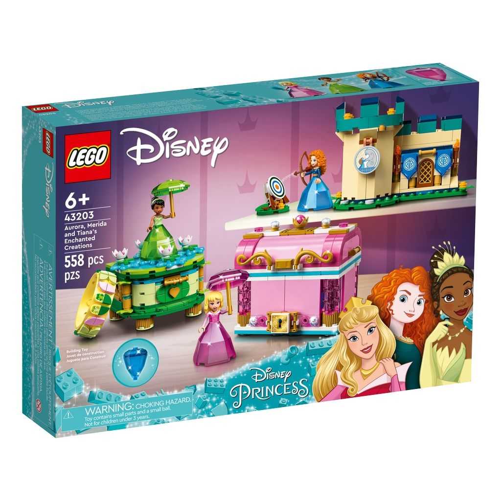 Disney Lego Creaciones Encantadas de Aurora, Mérida y Tiana Edades 6+ # 43203 Artículo 558 Piezas | DLU-439501