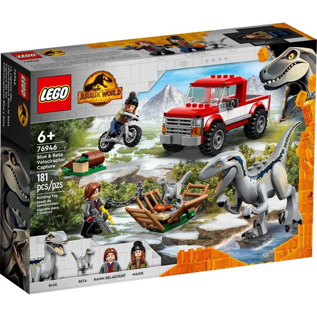 Jurassic World Lego Captura de los Velocirraptores Blue y Beta Edades 6+ # 76946 Artículo 181 Piezas | FCX-980457