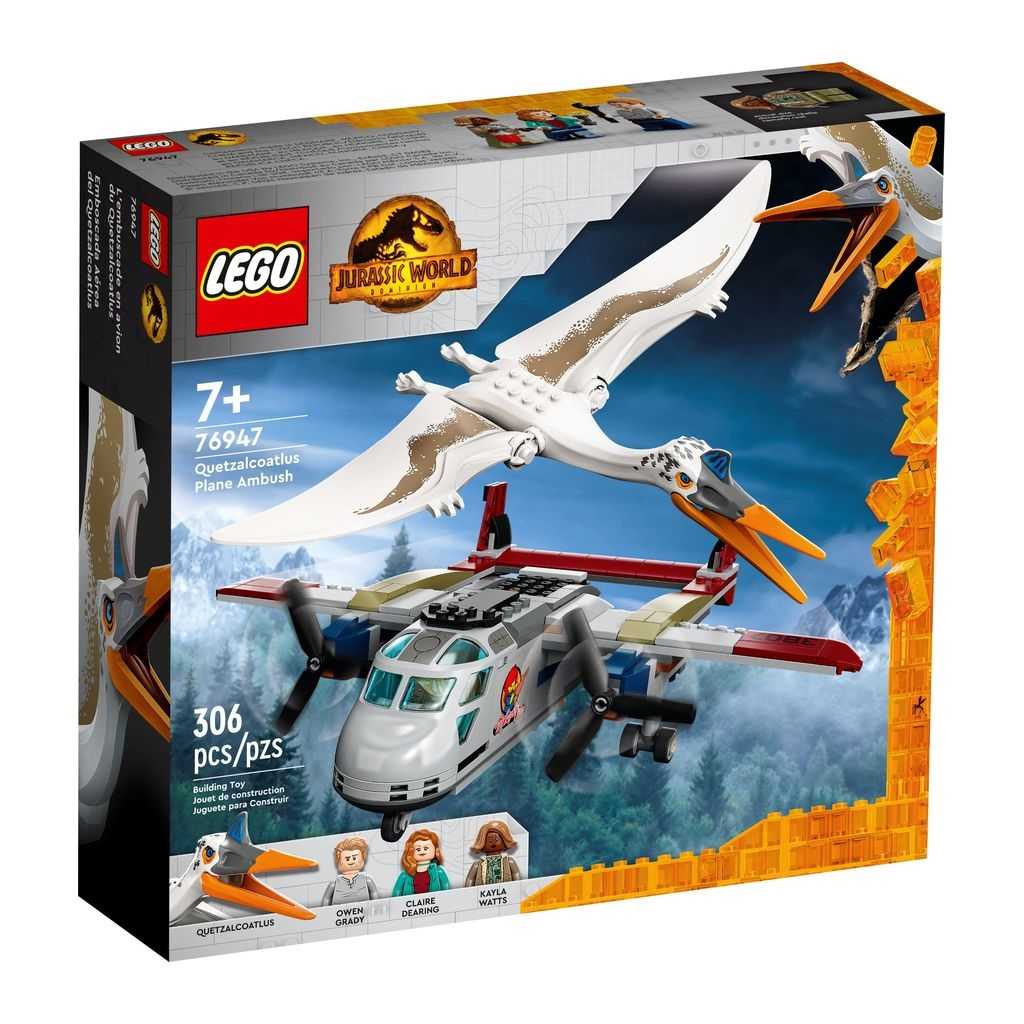 Jurassic World Lego Emboscada Aérea del Quetzalcoatlus Edades 7+ # 76947 Artículo 306 Piezas | WHV-963814