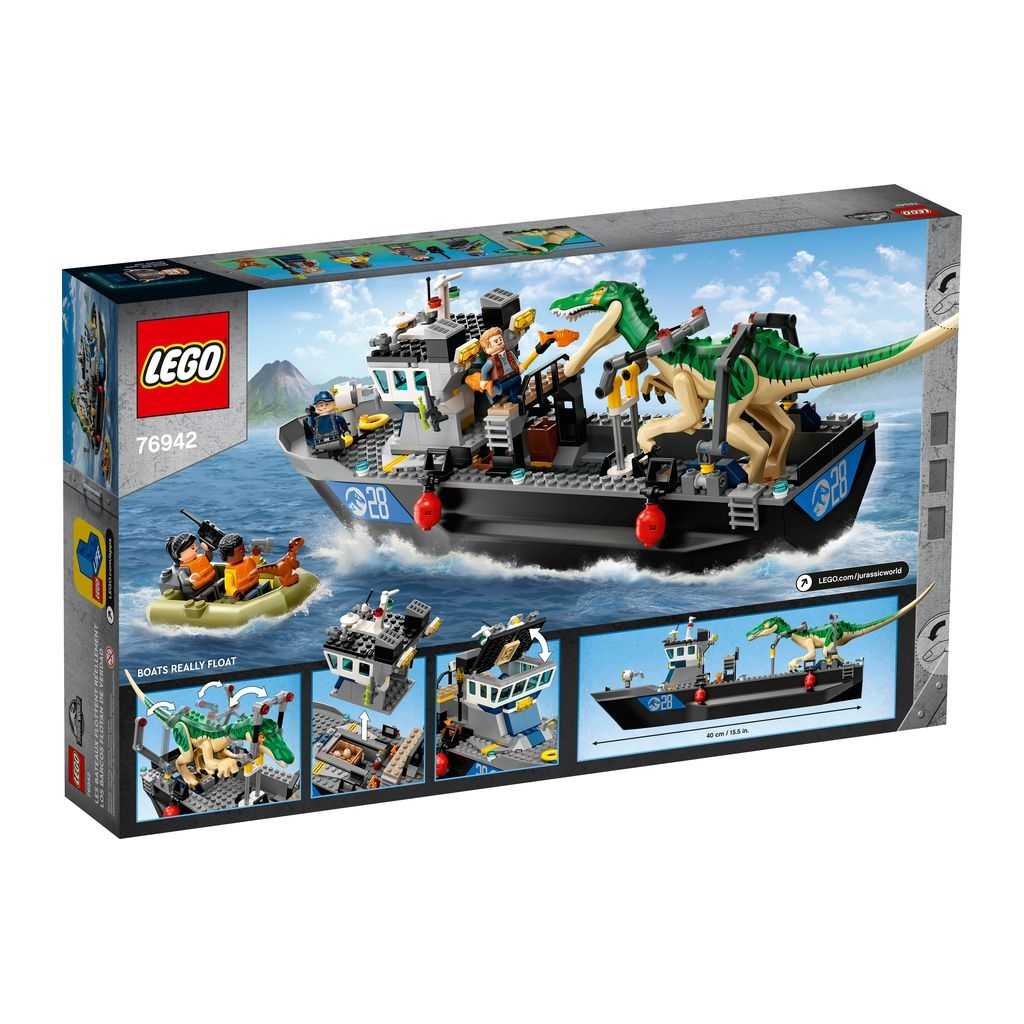 Jurassic World Lego Fuga del Barco del Dinosaurio Baryonyx Edades 8+ # 76942 Artículo 308 Piezas | CIV-625478