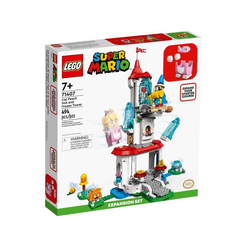 LEGO Super Mario Lego Set de Expansión: Torre de Hielo y Traje de Peach Felina Edades 7+ # 71407 Artículo 494 Piezas | WQK-972135