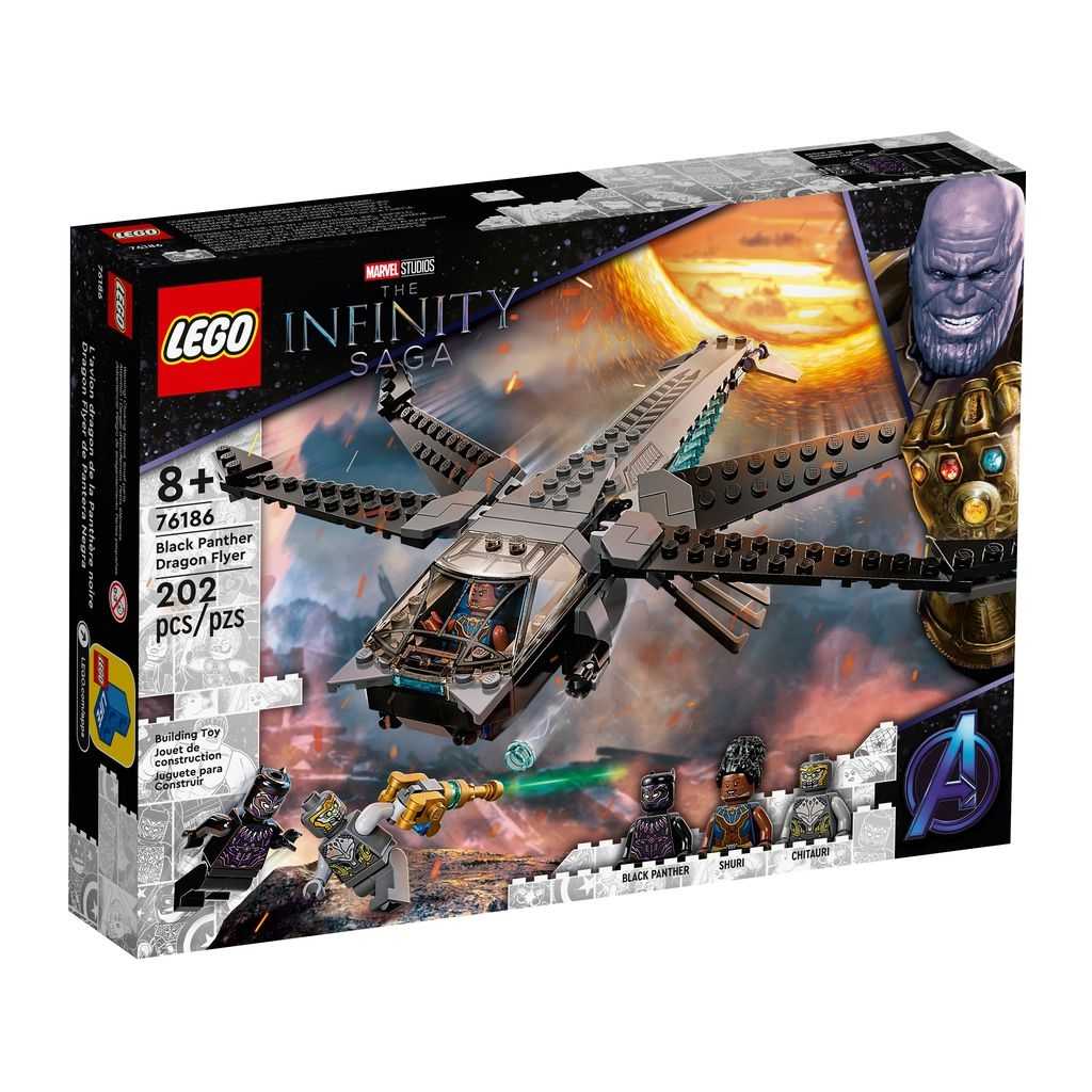 Marvel Lego Dragon Flyer de Black Panther Edades 8+ # 76186 Artículo 202 Piezas | CKY-146825