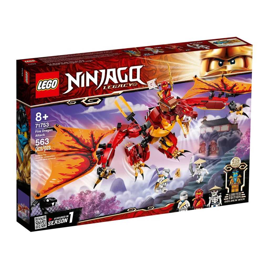 NINJAGO Lego Ataque del Dragón de Fuego Edades 8+ # 71753 Artículo 563 Piezas | TKF-857642