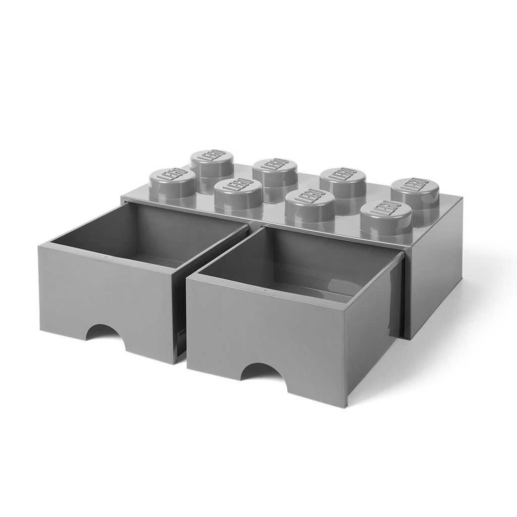 Otros Lego Ladrillo de almacenamiento con cajones gris piedra medio de 8 espigas LEGO Edades 3+ # 5005720 Artículo gris | KFY-789126