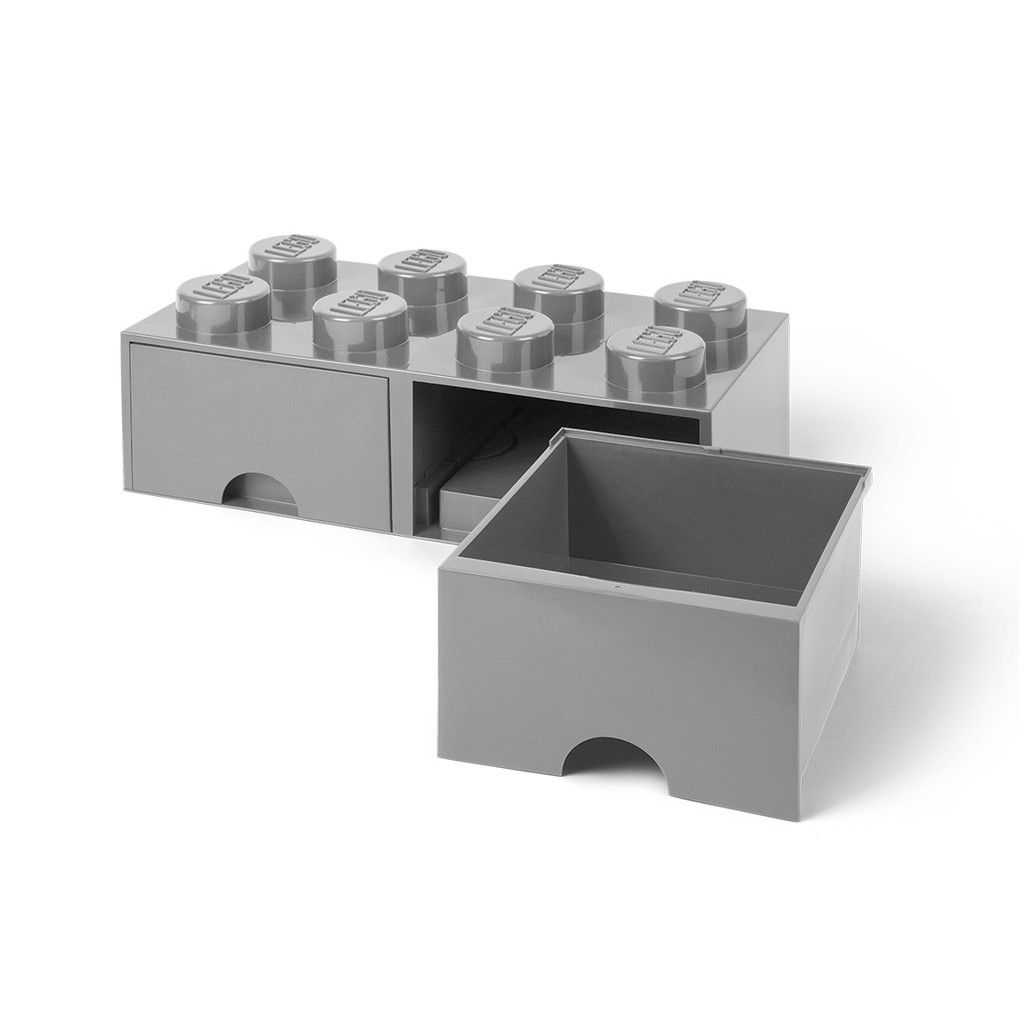 Otros Lego Ladrillo de almacenamiento con cajones gris piedra medio de 8 espigas LEGO Edades 3+ # 5005720 Artículo gris | KFY-789126