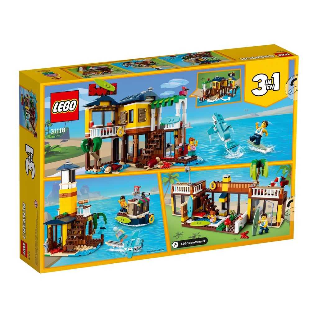 Sets 3 en 1 Creator Lego Casa Surfera en la Playa Edades 8+ # 31118 Artículo 564 Piezas | WDF-967813