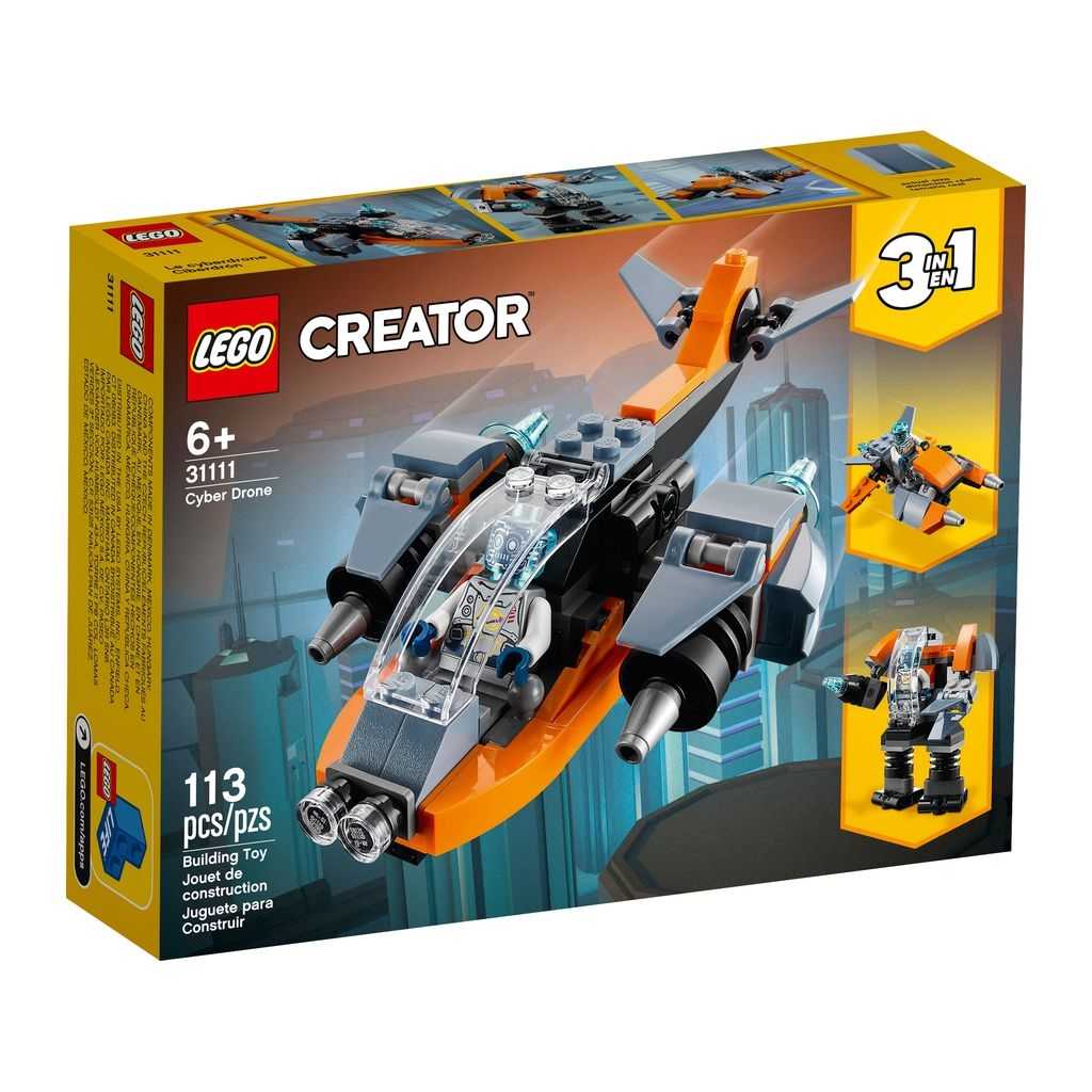 Sets 3 en 1 Creator Lego Ciberdrón Edades 6+ # 31111 Artículo 113 Piezas | DPO-530289