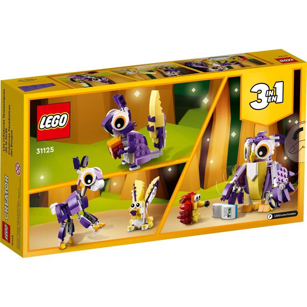 Sets 3 en 1 Creator Lego Criaturas Fantásticas del Bosque Edades 7+ # 31125 Artículo 175 Piezas | CHT-815706