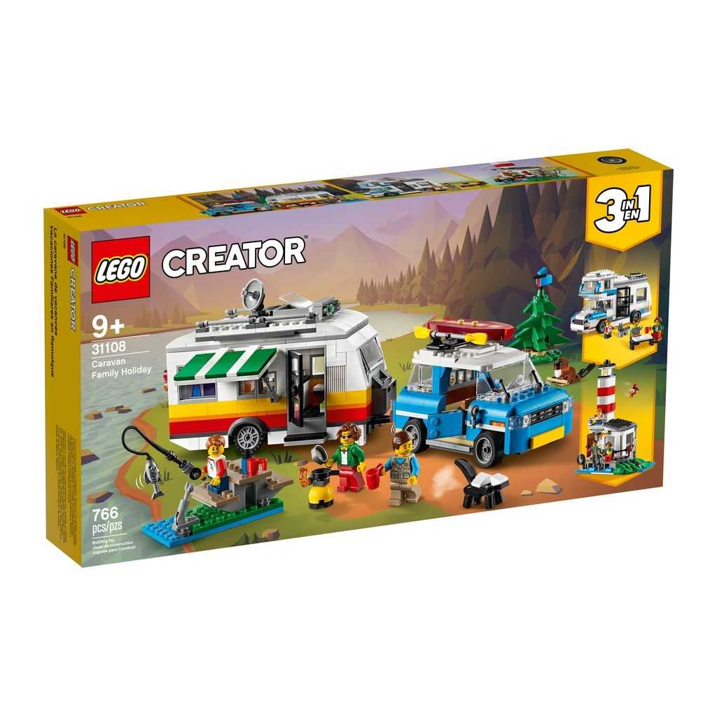 Sets 3 en 1 Creator Lego Vacaciones Familiares en Caravana Edades 9+ # 31108 Artículo 766 Piezas | VQJ-587049