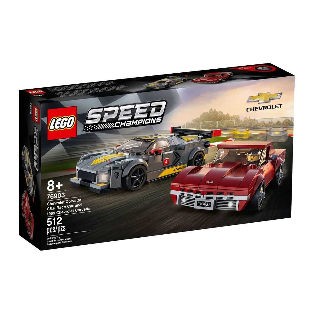 Speed Champions Lego Deportivo Chevrolet Corvette C8.R y Chevrolet Corvette de 1969 Edades 8+ # 76903 Artículo 512 Piezas | UVA-602173