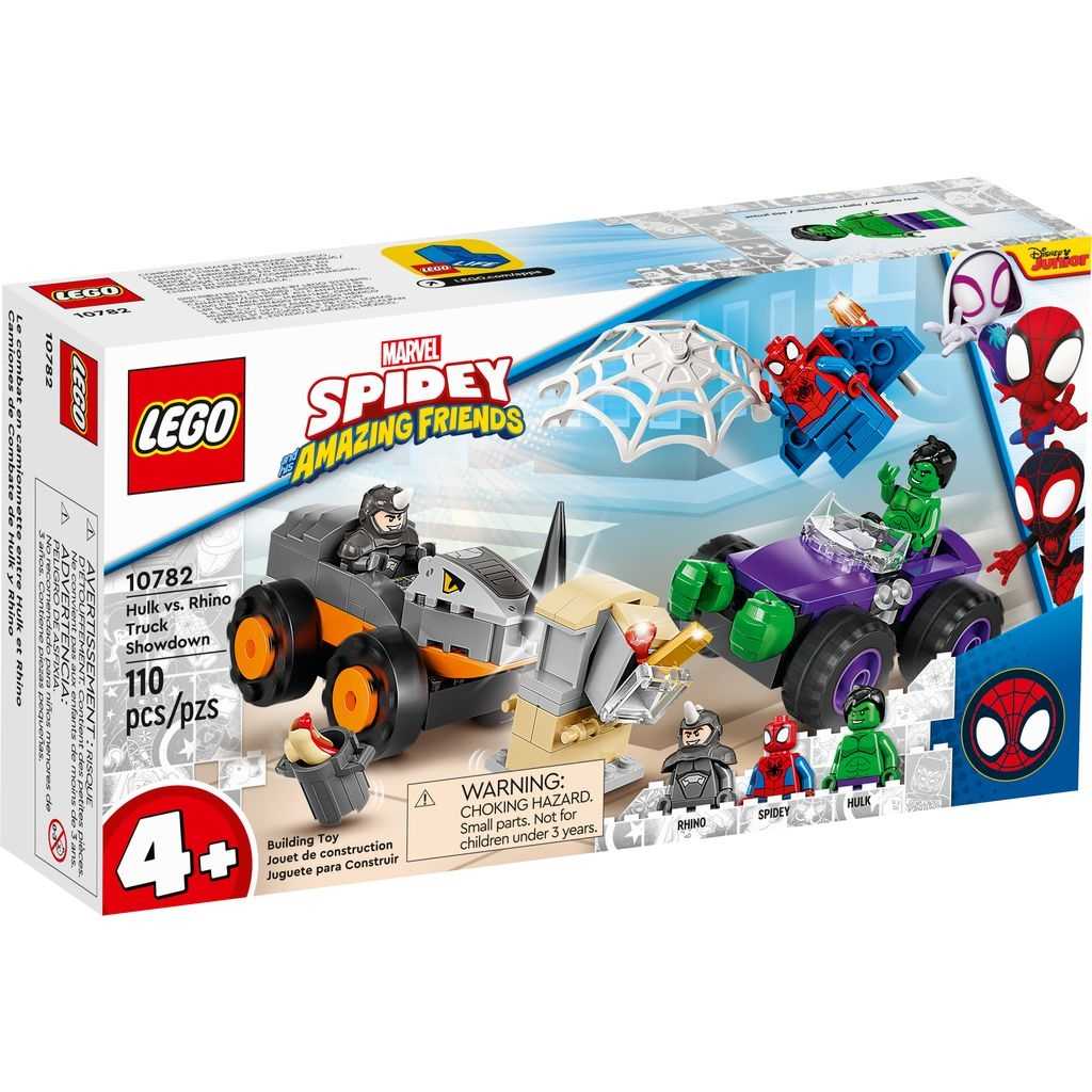 Spider-Man Lego Camiones de Combate de Hulk y Rino Edades 4+ # 10782 Artículo 110 Piezas | SDI-946231