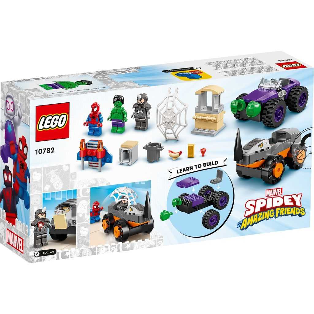 Spider-Man Lego Camiones de Combate de Hulk y Rino Edades 4+ # 10782 Artículo 110 Piezas | SDI-946231