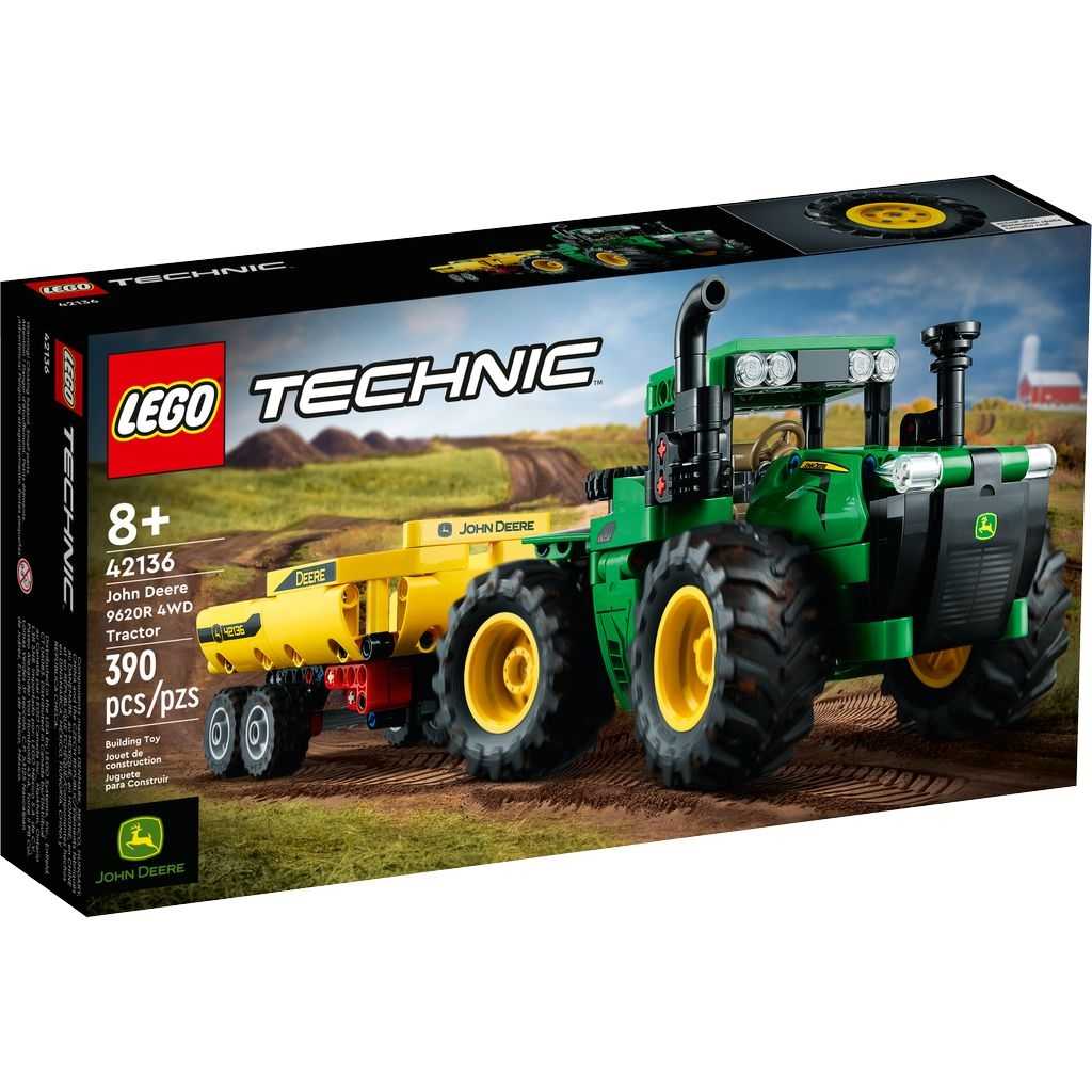 Technic Lego John Deere 9620R 4WD Tractor Edades 8+ # 42136 Artículo 390 Piezas | RES-421396