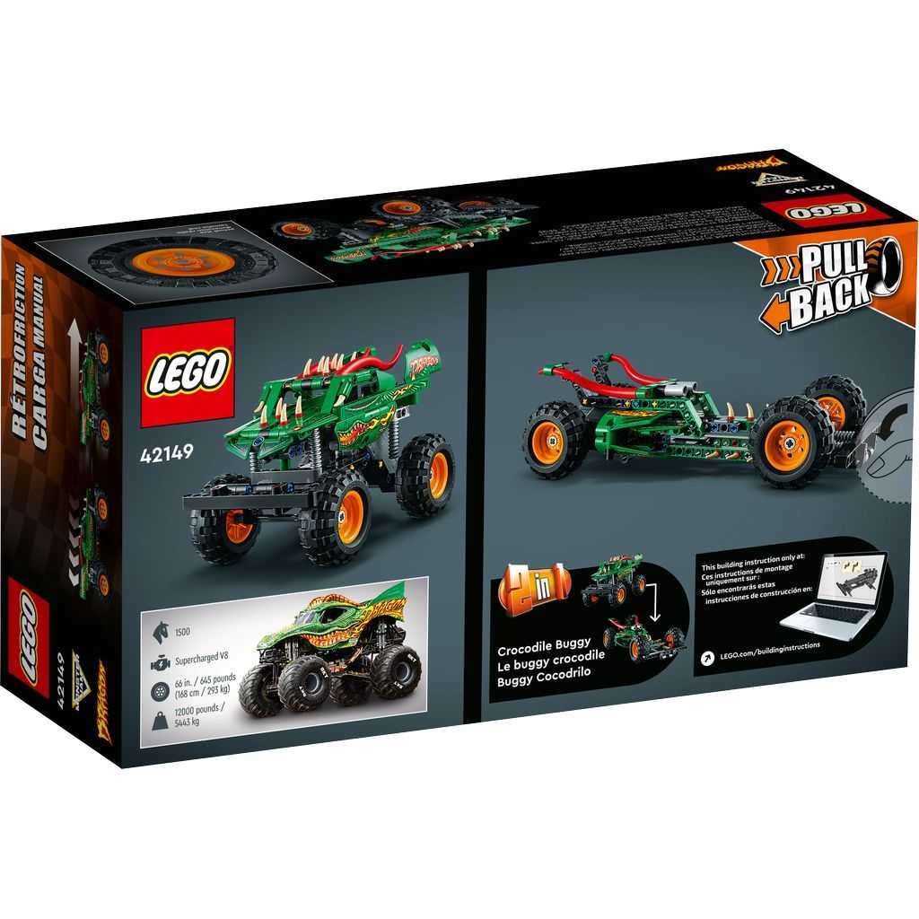 Technic Lego Monster Jam Dragon Edades 7+ # 42149 Artículo 217 Piezas | QDM-530729