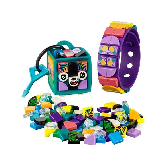 DOTS Lego Pulsera y Adorno para Mochila Tigre Fluorescente Edades 6+ # 41945 Artículo 188 Piezas Morado | XIR-928405